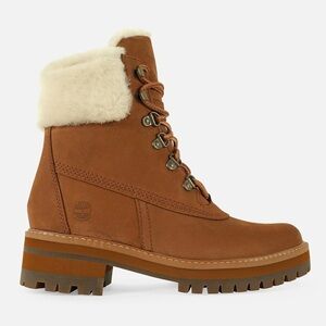 Timberland Courmayeur Women’s Genuine Leather Shearling Heeled Ankle Lace Boots